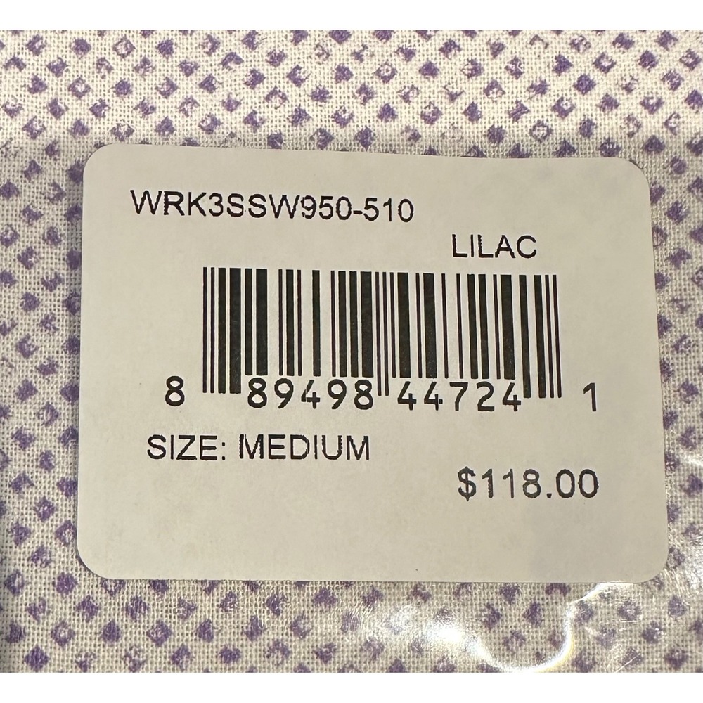 WRK Men's Med Slim Fit ReWorked Shirt NWT Short Sleeve Lilac Button Down Shirt - Picture 10 of 10